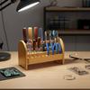 Natural Wood Eyewear Tool Organizers Sturdy Multi Layer Storage Shelf for Workshop and Office Accessories