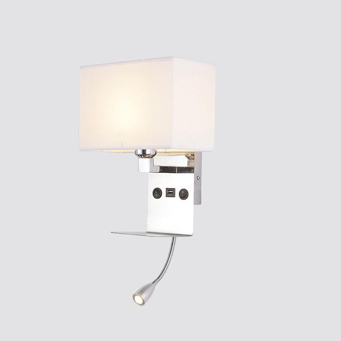 Minimalist Wall Lamp Bedside Lamp Reading Lamp with Switch Mobile Phone Holder Rechargeable Hotel Bedroom Room Wall Lights