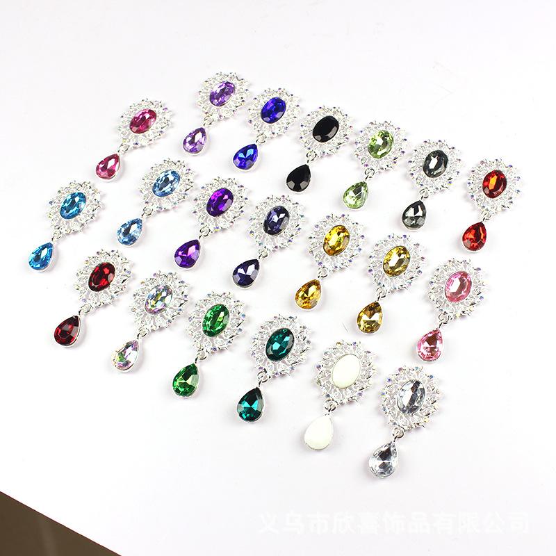 5 st Vattendroppar Brosch Tillbehör Kläddekoration Glittrande Kristall Syknapp Legering Strass Hänge