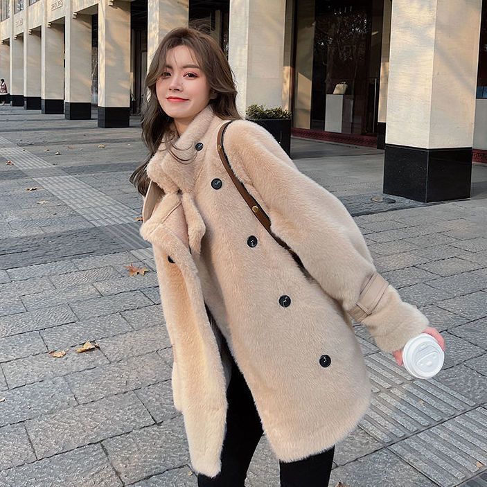 Lamb Fur Coat Women's Winter New Imitation Mink Velvet Coat Thickened Fur Integrated Plush Top