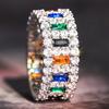 925 Sterling Silver Shiny Cubic Zircon Women Rings Female Daily Wear Stylish Colorful Rings Anniversary Girl Gift JewelryGood Product