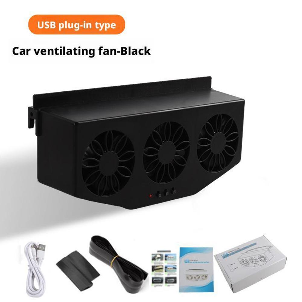 Car Solar Powered Charging Exhaust Fan USB Charging Window Ventilator Air Circulation Cooler Car Inside Summer