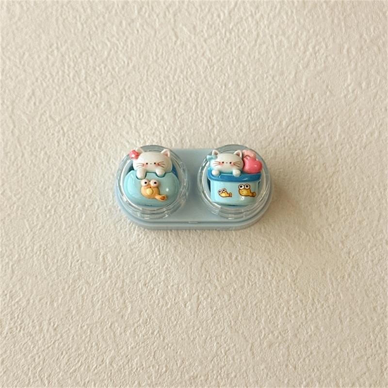 Contact Lenses Case and Removal Tool Compact Size Rubber Eye Lenses Inserter Easy Carry Applies Contacts Safely