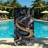 Oriental Dragon Fashion Towel For Outdoor Camping Beach Towel Super Absorbent Quick-Drying Summer Towel