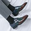 Monk Shoes Men PU Color Blocking Buckle Carving Fashionable Business Casual Men Shoes Large Sizes 38-48