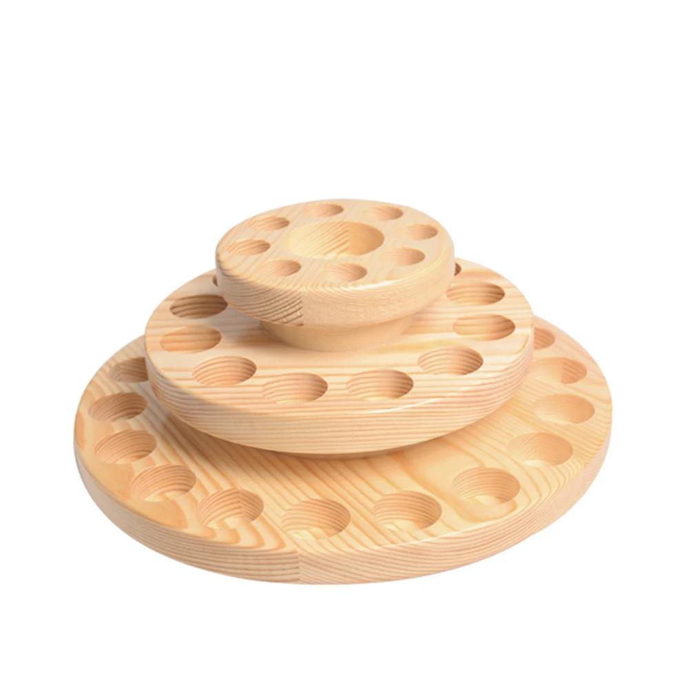 

39 ячеек Трехслойный ящик для хранения эфирных масел Круглый деревянный кейс Органайзер для ароматерапии Подставка-дисплей из массива дерева