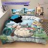 Neighbor Totoro Journey Print 3Pcs Bedding Setduvet Cover With 2 Bedropillowcase Home Birthday Gift