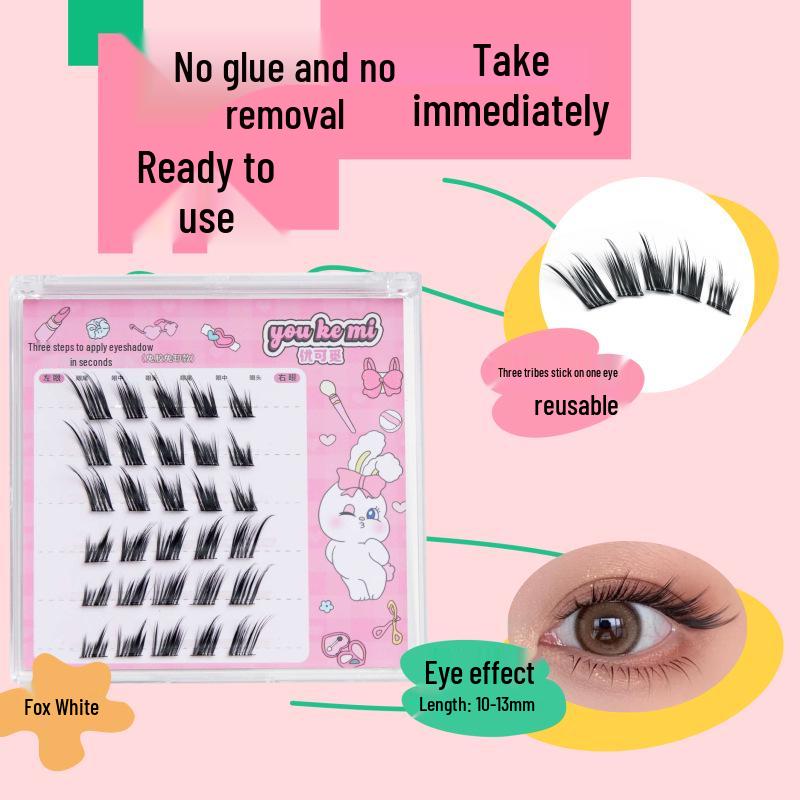 

Удобные для начинающих самоклеящиеся ресницы «лисий глаз»: Натуралистичный комиксный стиль, Серия «Животные»