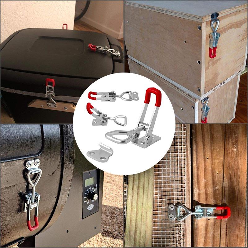 1~8PCS Iron Galvanized/Stainless Steel Adjustable Toggle Clamp Catch Clasp Quick Release Clamp Anti-Slip Push Pull Toggle Clamp