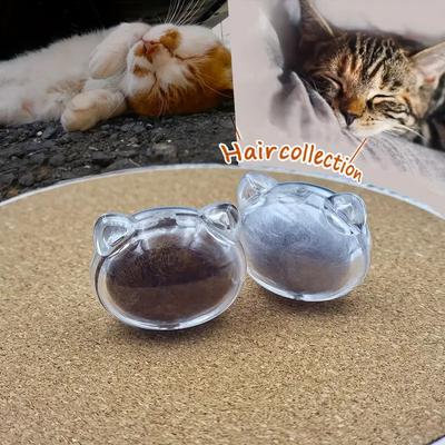 2 Stück Haustierhaar Andenkenbox Transparent Hunde Katzen Fell Aufbewahrungsbox Für DIY Gedenkdekoration Geschenk Für Tierliebhaber Ausstellen Souvenir