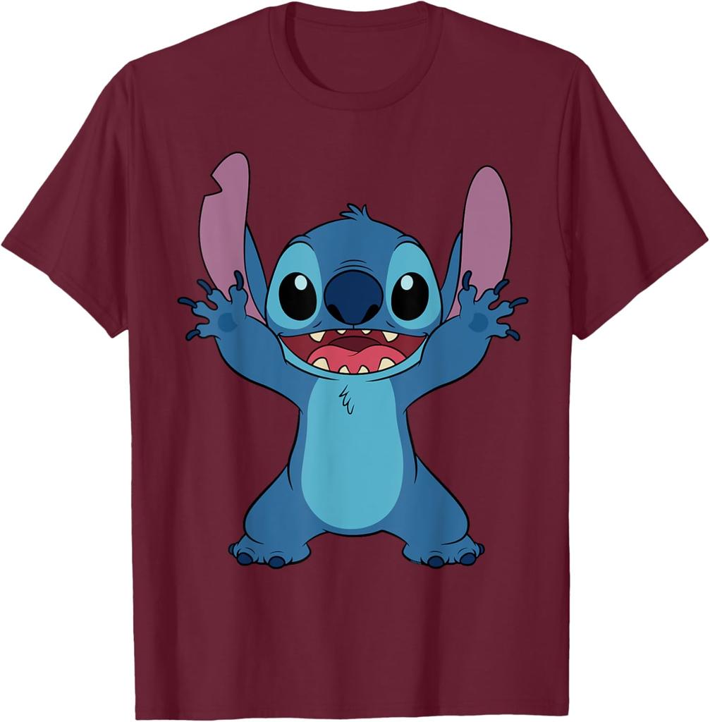 Hot Fashion Unisex Lilo & Stitch Stitch Front and Back 2-Sided T-Shirt S-4XL Four Seasons