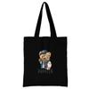 Summer New Teddy Bear Series Canvas Tote Bag Harajuku Style Black Printing High Capacity Shoulder Bag Fashion Shopping Bags