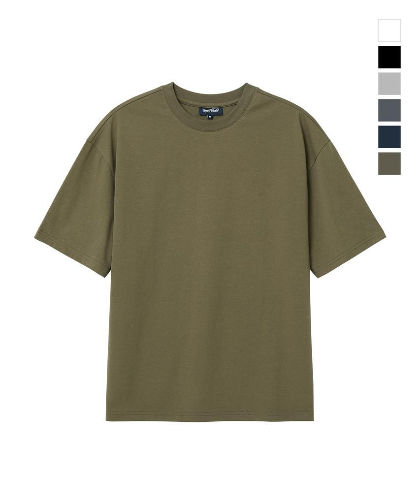 Nuateuseutyudio Basic Plain Cotton Round Neck T-Shirt (4 Types)