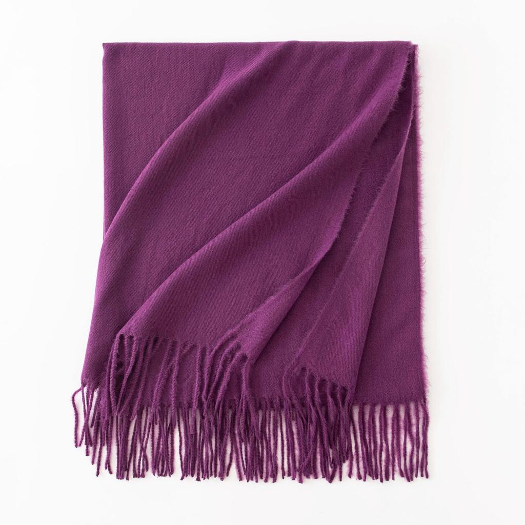 Cashmere Feel Solid Color Women's Imitation Cashmere Scarf Spring Atmosphere Korean Style Versatile Mid Length Shawl Scarf