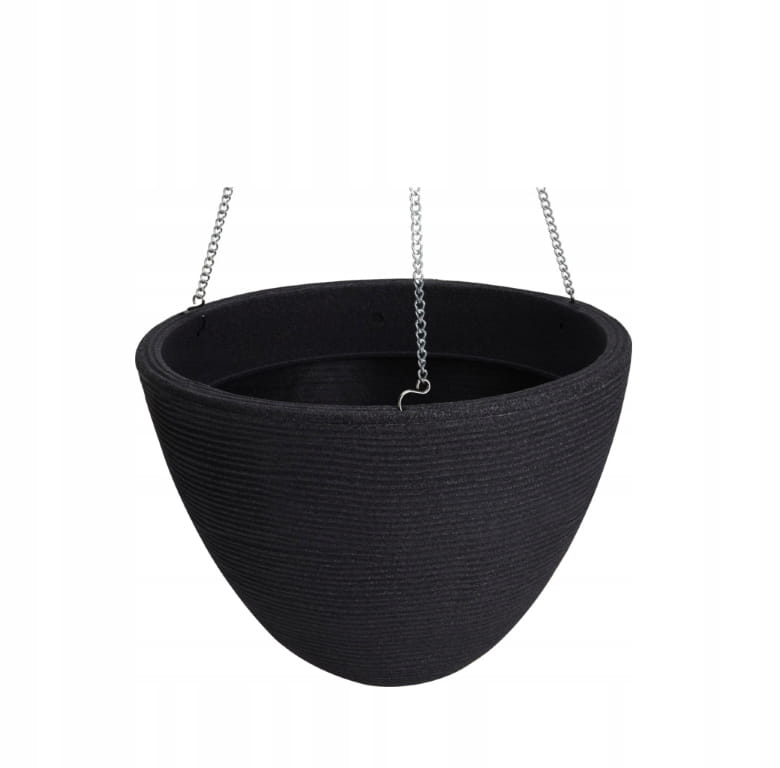 Anthracite plastic hanging balcony flowerpot 33 x 25 cm
