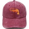 Neue Niedliche Orange Garnele Bestickte Baseballkappe Gewaschen Vintage Meeresbewohner Herren und Damen Lässige Sonnenschutzkappe