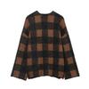 European and American style, new women's clothing, fashionable, versatile, cross-border daily casual plaid knitted jacket