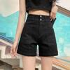 Women's Plus Size High-Waisted Elastic Denim A-Line Shorts - Summer Slimming Wide-Leg Trendy Hot Pants