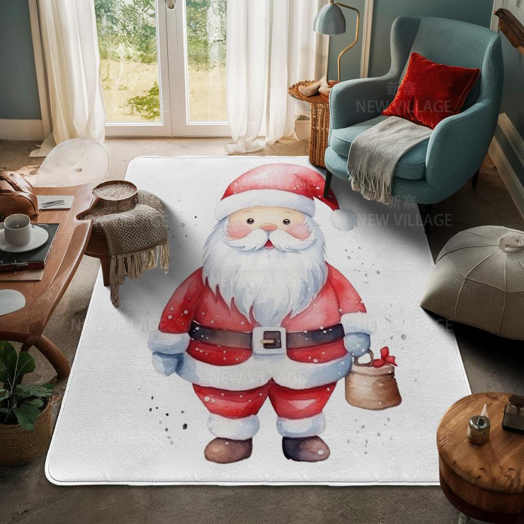House Entrance Carpet Home Door Mat Living Room Bath Foot Bathroom Non-slip Water Absorption Rugs Bath Merry Christmas Winter