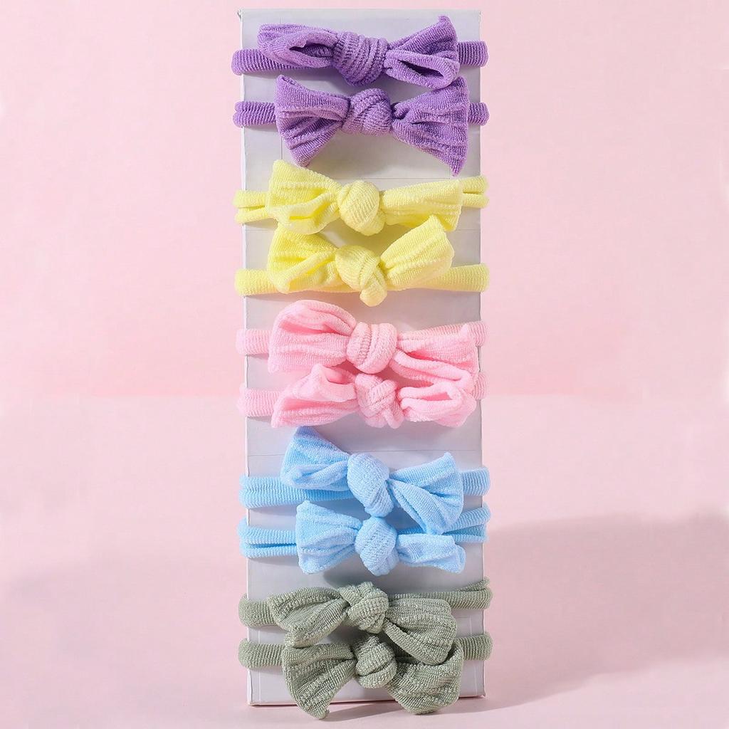 10Pcs/Set Women Girls Bowknot Hair Bands 4CM Elastic Headbands Colorful Bow Tie Scrunchies Headwear Girls Hair Accessories Gift