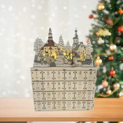 Weihnachten Holz Adventskalender Dekoration Kinder Geschenk Schatzkiste Urlaub