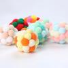 6pcs/set Cat Toys Cat Plush Ball Toy Pet Elastic Bell Ball Self Hi Ball Playing Cat Colorful Woolen Ball