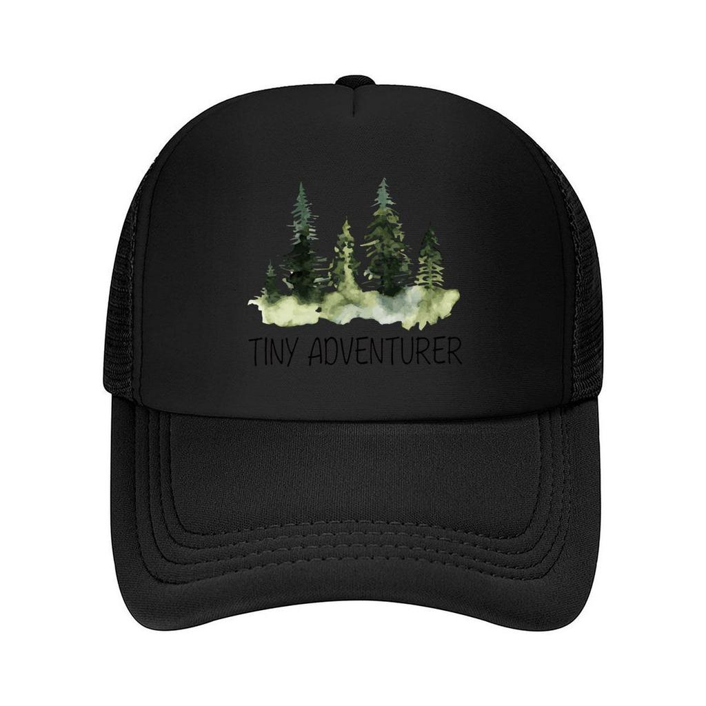 Tiny Adventurer Forest Trees Watercolor Mesh Baseball Cap Casual Hat Outdoor For Womens Unisex FeUnisex