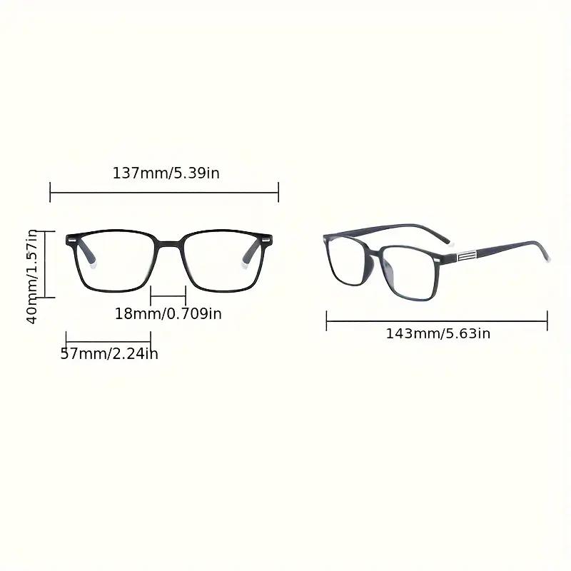 2pcs Classic Square Blue Light Blocking Reading Glasses Comfortable And Stylish Presbyopic Glasses for Both Men And Women