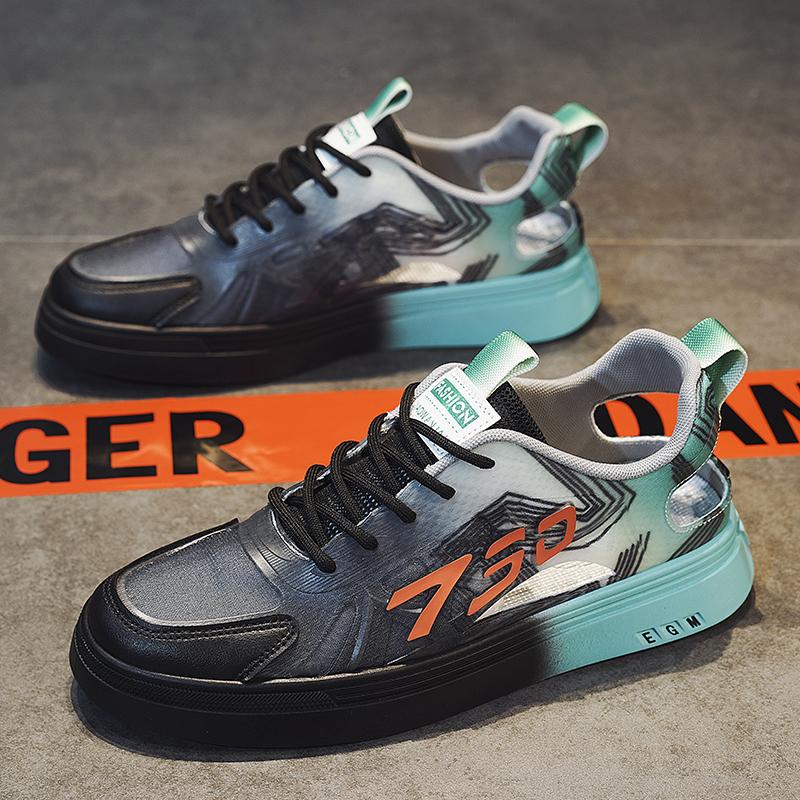 Mens Board Shoes Summer Hot Items Breathable Sports Casual Trendy Shoes Low Cut Lace Up Suitable Daily Walking Street Wear