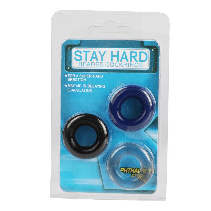 3Pcs Silicone Durable Penis Ring Adult Men Ejaculation Delay Cock Rubber Rings Penis Enlargement Sex Toys For Male Sex Ring