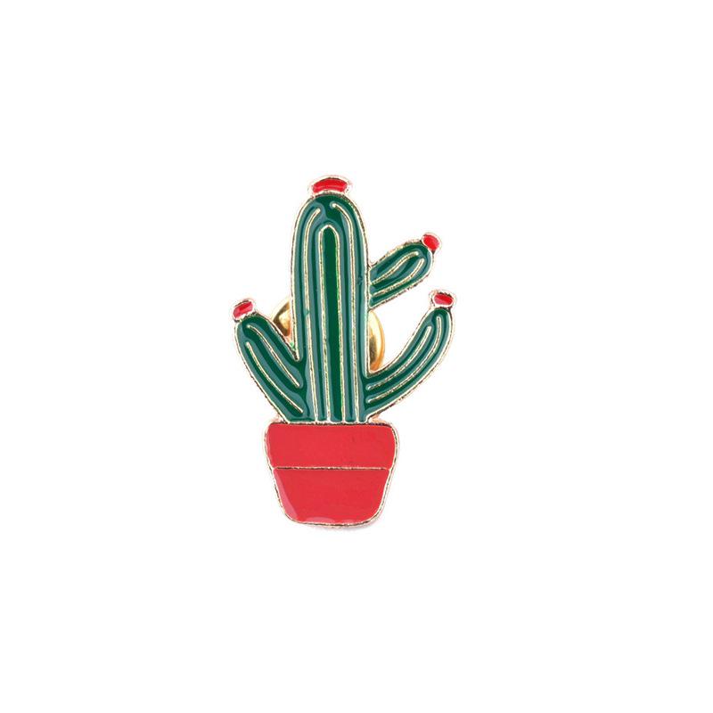 Forest-Themed Cute Cartoon Cactus Brooch: Plant Pin for Clothes, Bags, and Accessories стиль 9