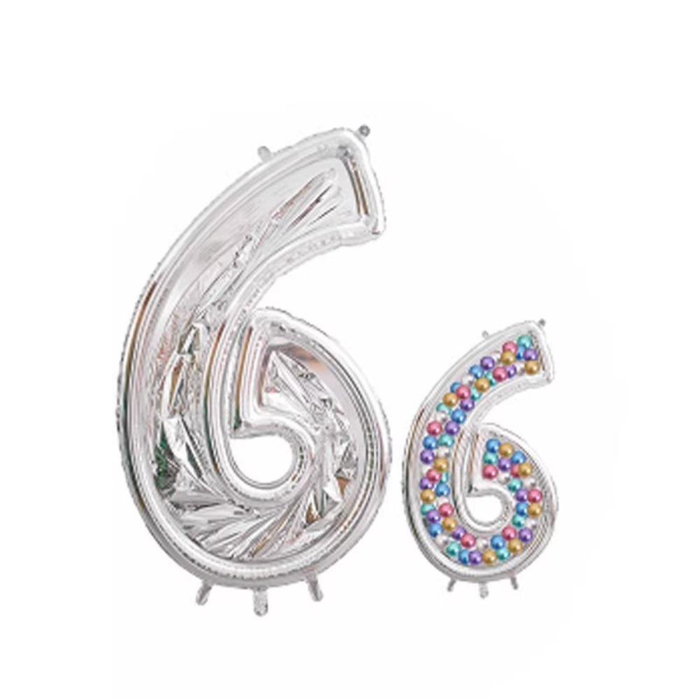 Aluminum Film Number Balloon Stand 0-9 Number Foil Number Balloon  Wedding Decor