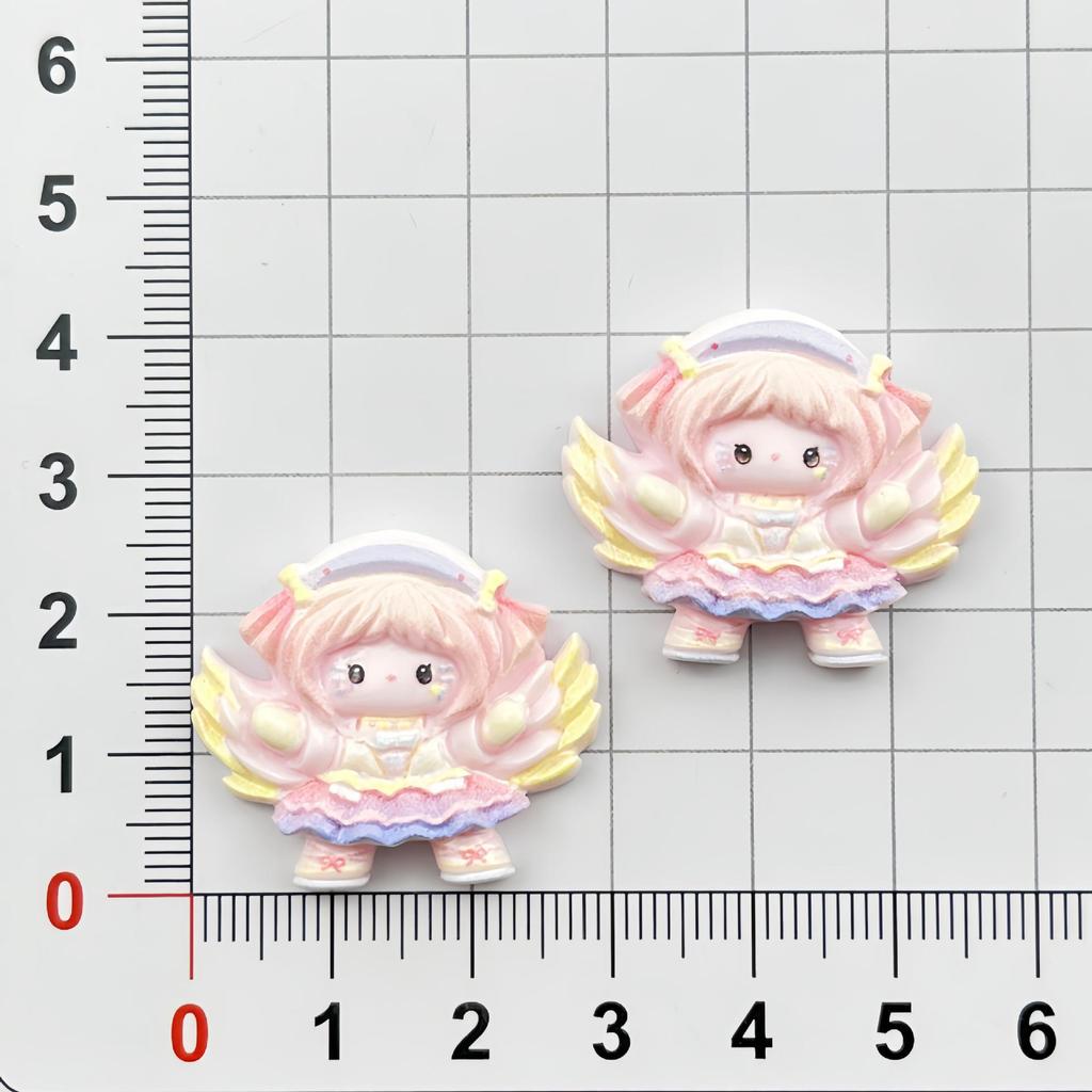 Cartoon Angel Girl Resin Accessories: DIY Hair Clips, Phone Cases, Magnets, Keychains, Ornaments