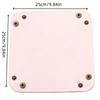 1pc 9.84inX9.84in Leather Storage Box Desktop Storage Tray Jewelry Cosmetic Key Stuff Storage Basket Folding Table Organizer