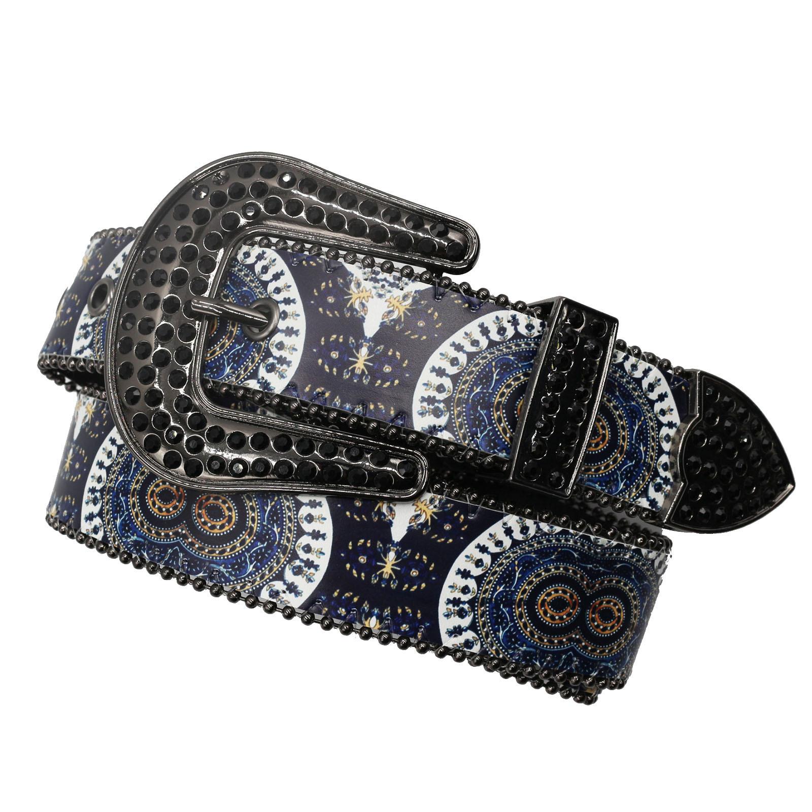 

Готический дизайн, полный стразовый принт, ремень, хип-хоп, панк, джинсы, аксессуары, ремень из искусственной кожи 125cm чёрный