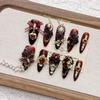 Dark Red Tassel 3D Butterfly High-End Handmade Wearable Nail Art