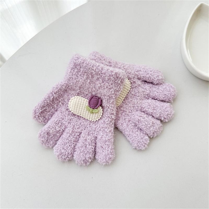 Cosy Winter Gloves for Kids Ages 1 To 3 Year Soft and Warm Five Finger Mittens 69HE