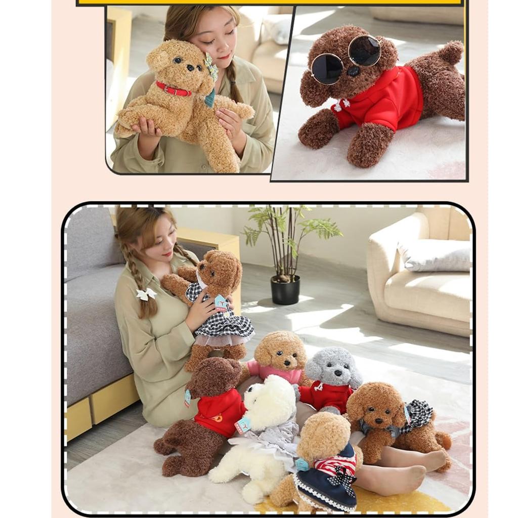 Realistic Toy Poodle Plush Perfect as a Birthday Toy Poodle Animal Body Animal Kindergarten Entry Soft and Cute for Children and Sleeping Style 35cm