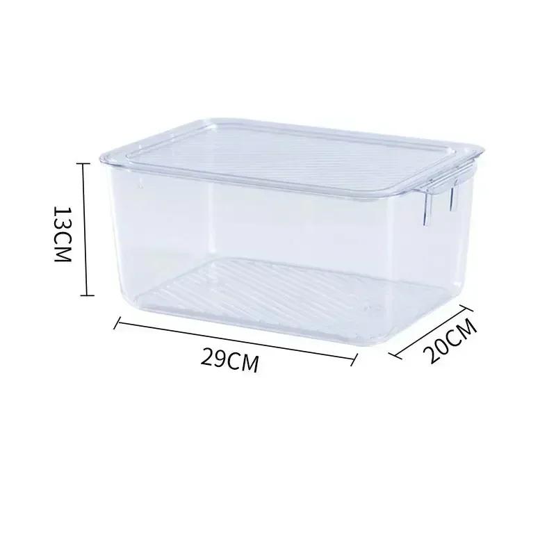 Stackable Transparent with Lid Storage Box Vegetable Fruit Organizer Fridge Container for Food Home Kitchen Tools Accessories