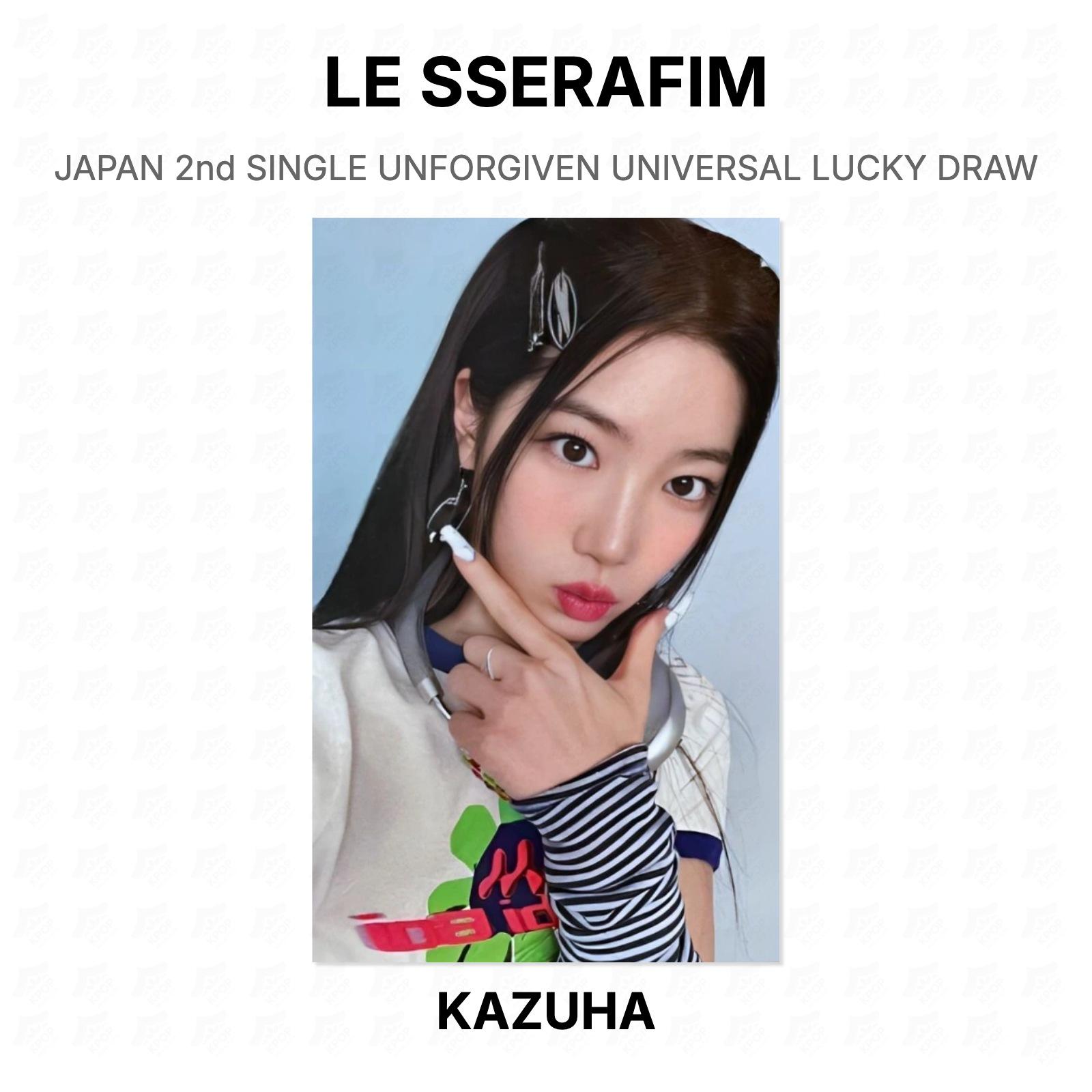 LE SSERAFIM JAPAN 2nd SINGLE UNFORGIVEN UNIVERSAL LUCKY DRAW Official Photocard KAZUHA 02