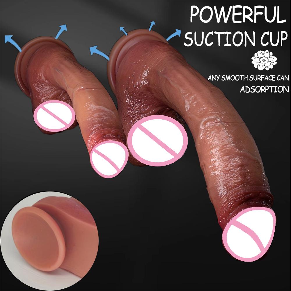 Oversized Soft Realistic Dildo Big Penis Suction Cup Dick Penetration Anal Adult Sex Toys Women Masturbation Clitoral and Vaginal G-spot Stimulation