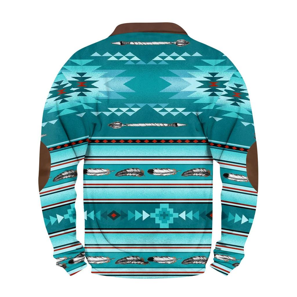 Sudadera con estampado retro e informal con degradado para hombre