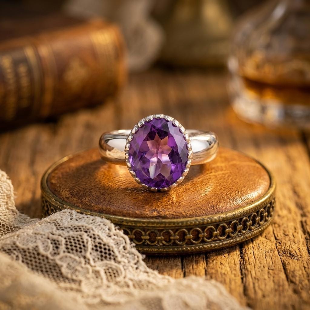 Purple Amethyst Ring, Solid 925 Sterling Silver Ring, Women Promise Ring, Dainty Ring, Birthstone Ring, Birthday Gift Ring, Gift For Her