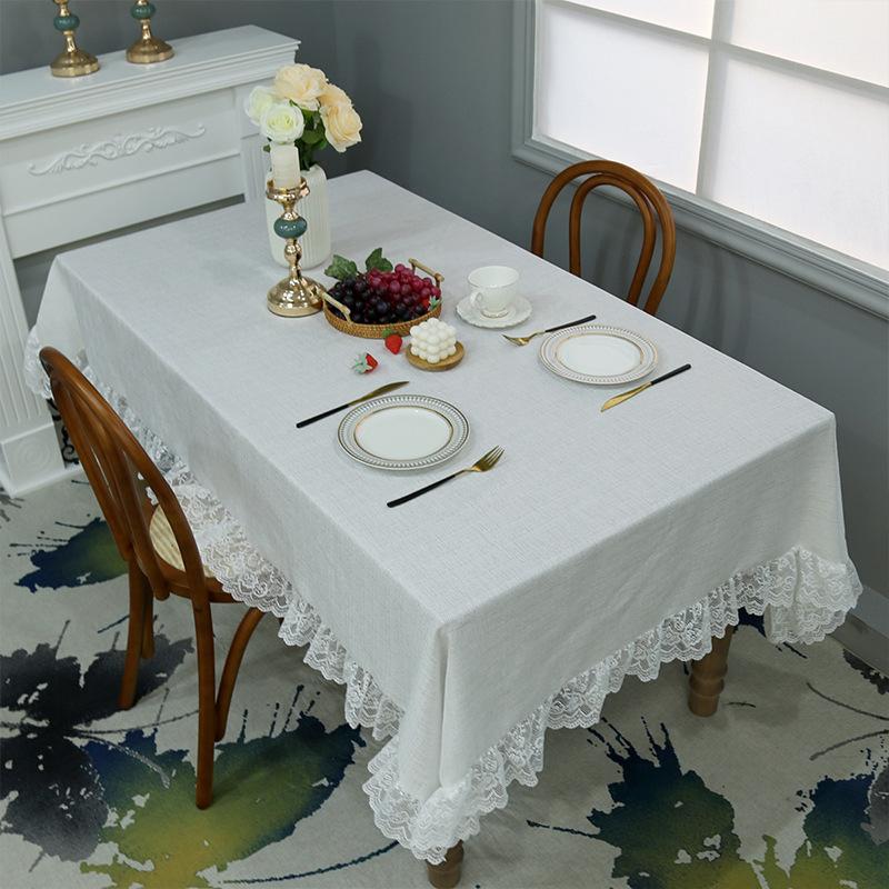 Ins Wind Cotton And Linen Tablecloth Amazon Ethnic Style Lace Lace Table Cloth Internet Celebrity Background Decorative Tablecloth