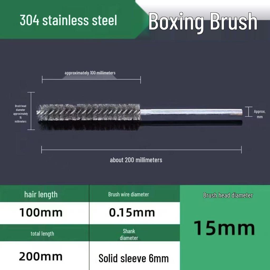 Stainless Steel Pipe Brush with Handle for Deburring, Rust Removal, Polishing, and Cleaning In Extended Inner Holes.