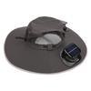 Mens Sun Hat with 2 Solar Fans Nylon UPF50 Wide Brim Fast Drying USB Rechargeable Summer Cooling