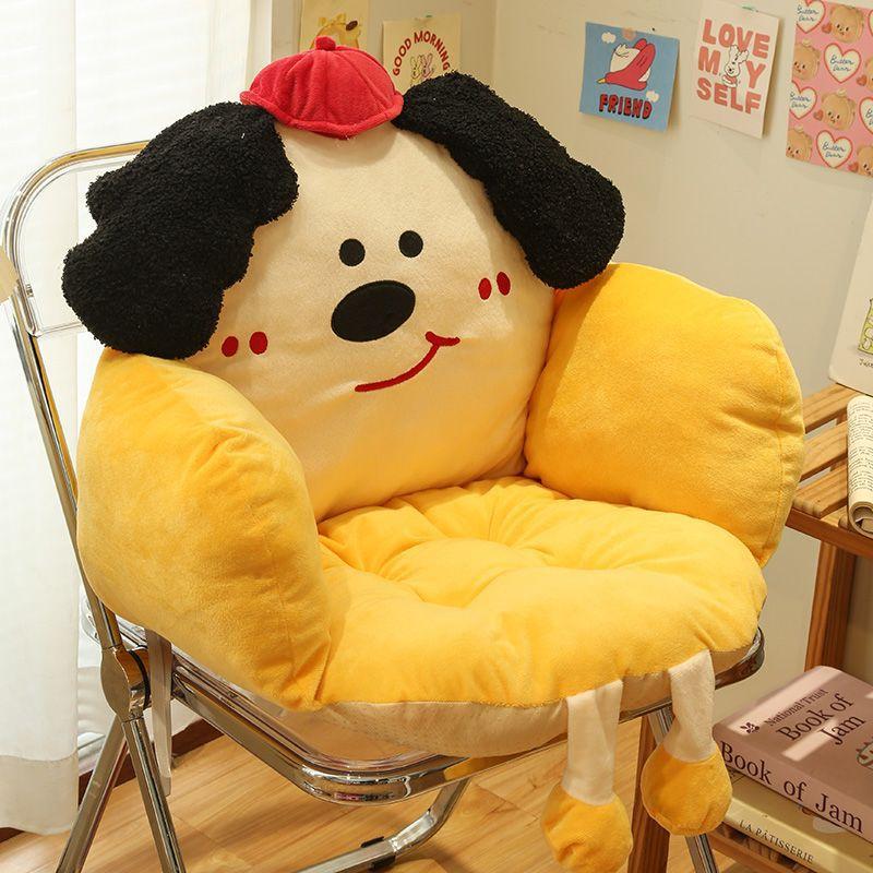 Cute cartoon seat cushion with half surround waist protection dormitory office backrest cushion children's winter thick cushion