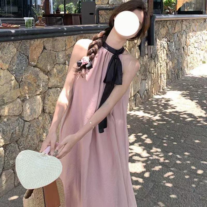 

Elegant French Style Sleeveless Tie-Waist Dress for Birthday or Beach Vacation 2XL