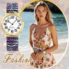 Bohemian Women's Quartz Watch with Elastic Band, Waterproof, Colorful Floral Print, Free Size, Analog Display