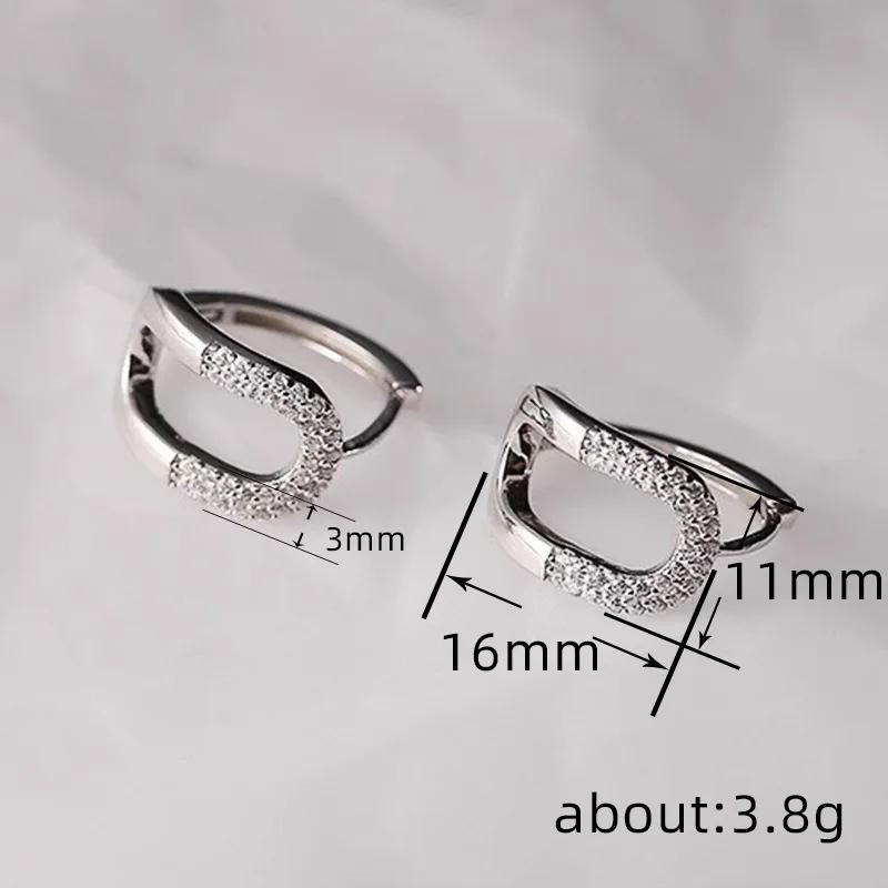 New European and American Simple Geometric Ear Buckle Women's Fashion Personality Compact Half Circle Zircon Jewelry